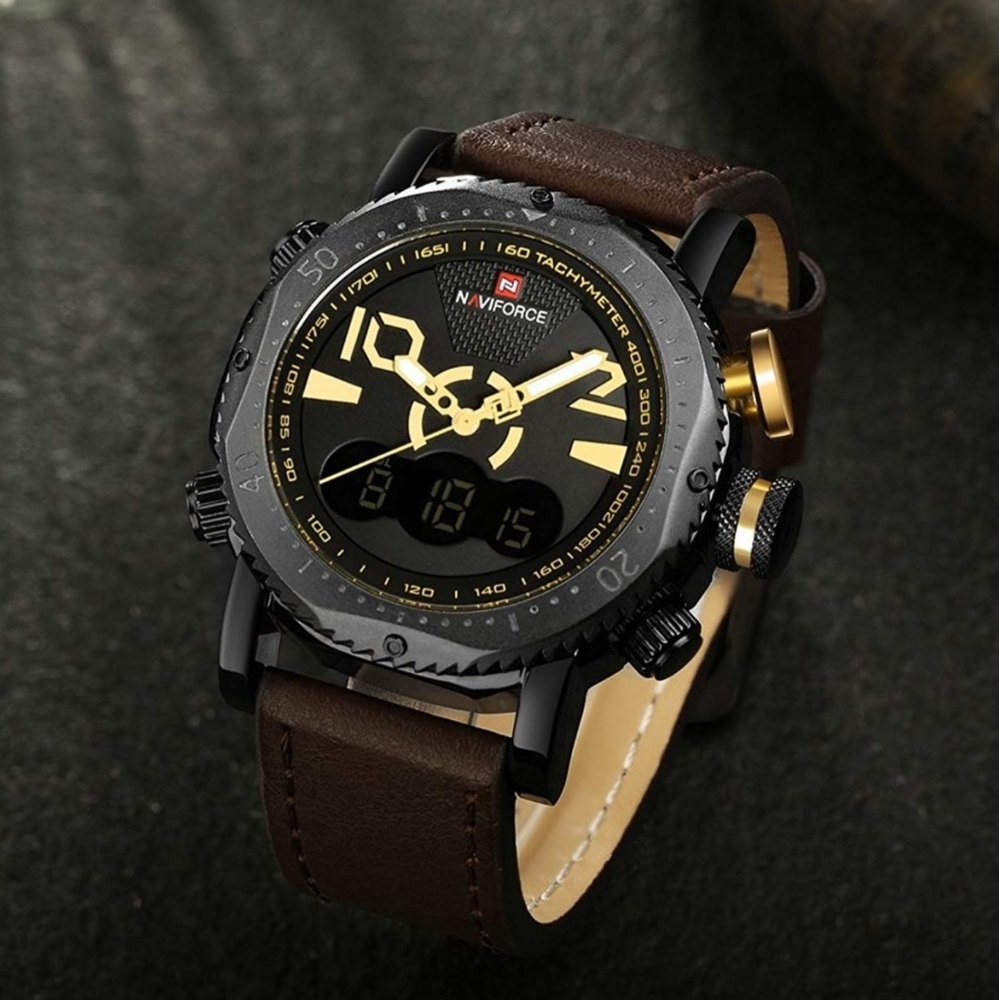 Men's Sport casual Waterproof leather watch